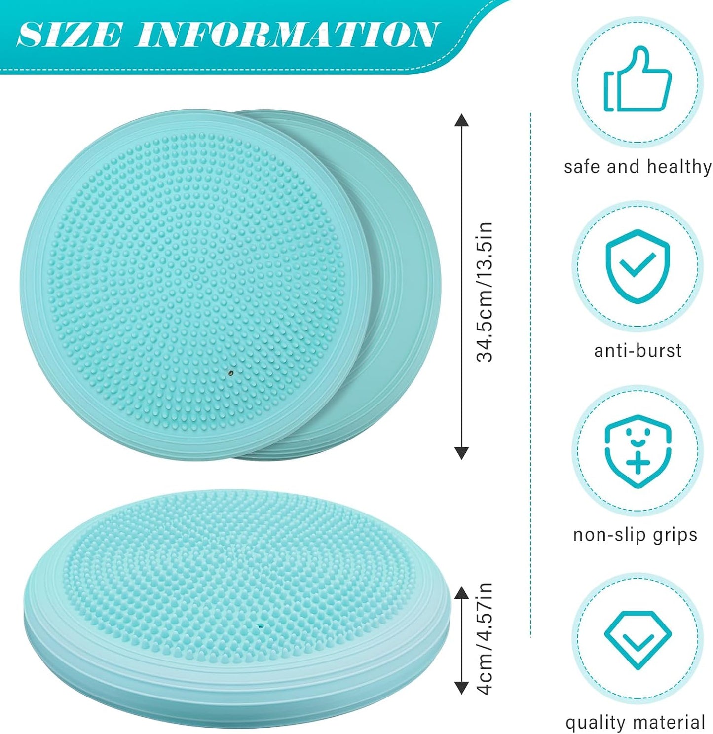Libima 8 Pcs Wiggle Seat Inflated Wobble Cushion Sensory Seat Flexible Balance Board Balance Disc for Kids Men Women Physical Exercise Improving Posture Home Office Classroom