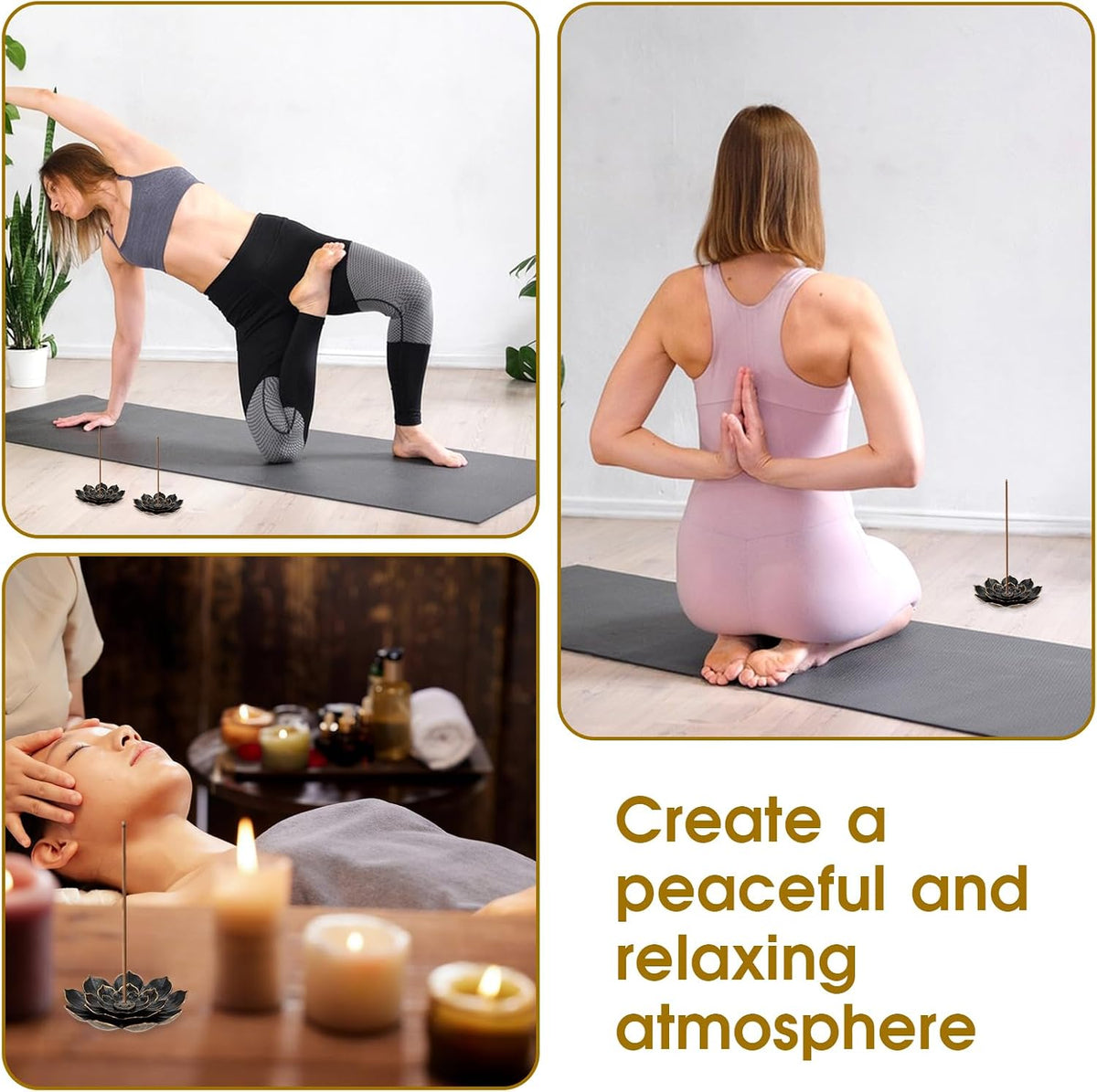 6 Pieces Incense Holder Lotus Incense Stick Holder Burner for Home Fragrance Yoga Sauna SPA Vintage Flower Shaped Multihole Holders for Stick