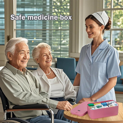 Medication Lock Box,Small Lockable Storage Box with Combination Code for Phone,Medicine Safe,Food, Home,Refrigerator,Office,Personal Items,Travel,Gift