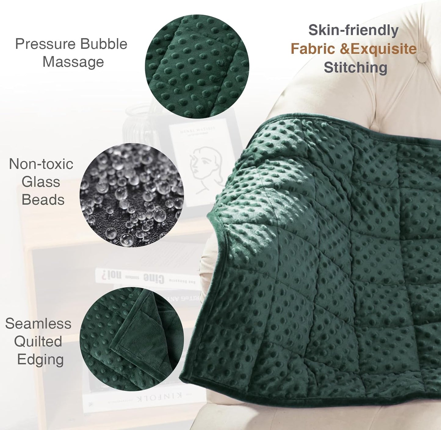 Alomidds Weighted Lap Blanket 7lbs, Cozy Luxury Breathable Weighted Blanket for Adults, Weighted Lap Pad for Travel, Relaxation, Sleeping, Purple, 29" x 24"