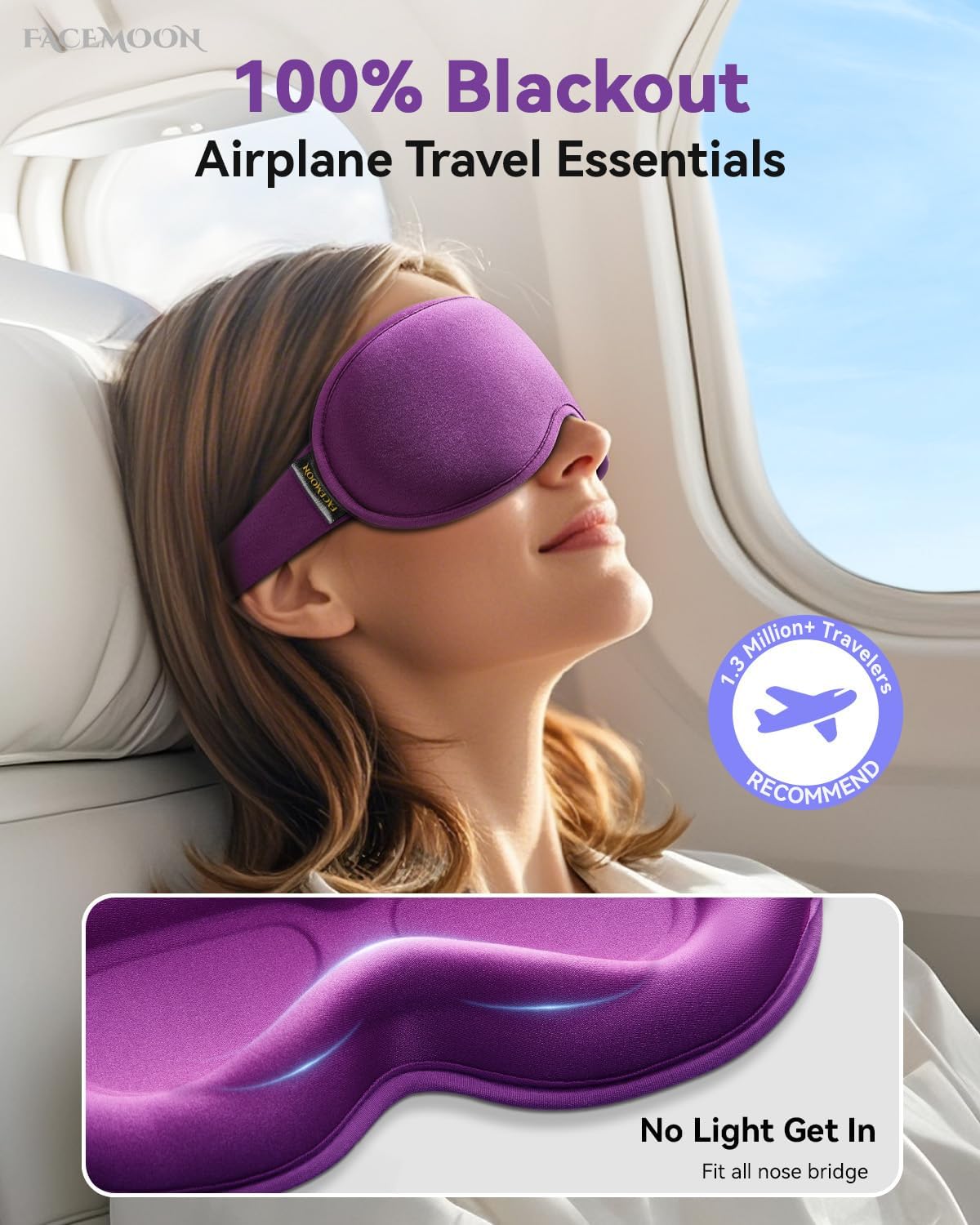 Weighted Blackout Sleep Mask for Men, 3D Contoured Zero Eye Pressure, Lash-Friendly Deep Eye Cups, Adjustable Slide Buckle Strap, Office Nap & Business Travel Essential, Relaxation Gift for Him(Black)