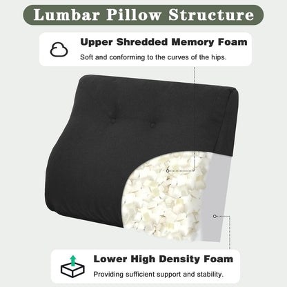 baibu Patented Dual-Layer Memory Foam Lumbar Pillow for Recliner, Brown