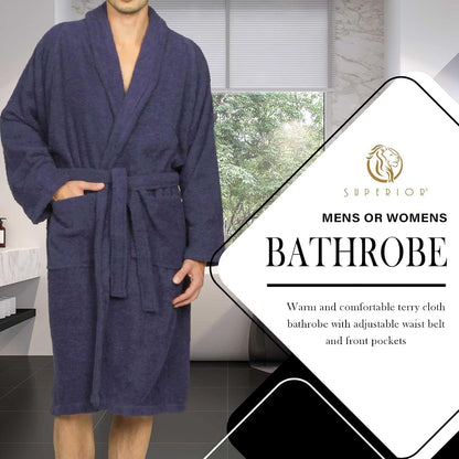 Cotton Unisex Terry Robe, Soft And Absorbent Robes For Men And Women, Bathroom Accessories