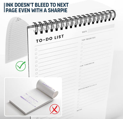 Weekly Planner Pad: To Do List Desk Notepad with Multiple Sections - 8.5x11" 52 Sheets - Undated Tear Off Notebook Calendar - Habit Planning Tracker, Task Goal Checklist Organizer - Agenda Plan Pad