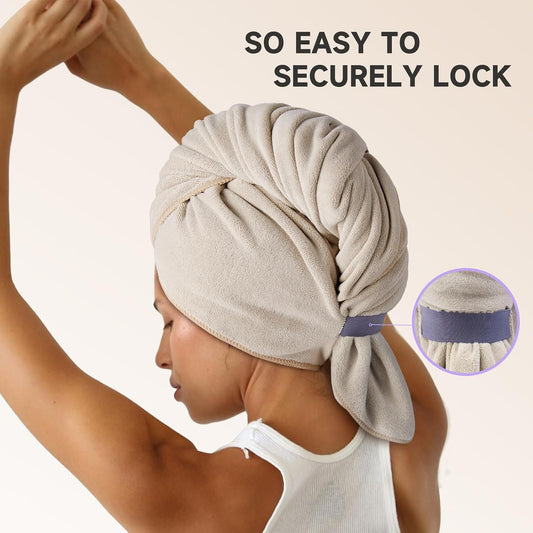 Umisleep Microfiber Hair Towel, 41" x 22" Super Absorbent, Soft Anti-Frizz