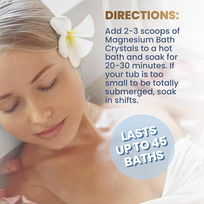 Health and Wisdom Magnesium Bath Crystals - Bath Salts with High Concentration & Enhanced Absorption for Muscle & Joint Relief - Dead Sea Sourced - Unscented - 5.5 lb Bag - Up to 45 Uses