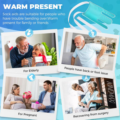 Sock Aid for Seniors, No Bending Sock Helper Device for Putting On Socks