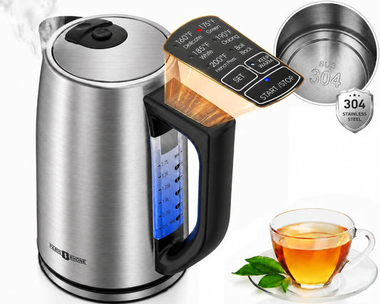 1.7L Electric Tea Kettle, 6 Precise Temperature Presets Stainless Steel Electric Kettle Temperature Control,1500W Fast Boiling Hot Water for Oolong & Green Tea with Strix Control