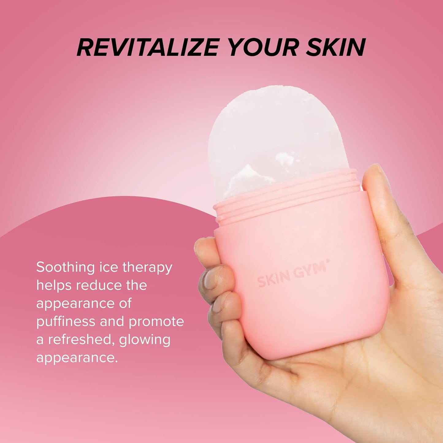 SKIN GYM Ice Roller for Face – Facial Ice Roller for Depuffing & Cooling Skin, Cold Face Roller to Minimize Pores & Soothe Skin, Reusable Cryo Ice Roller for Glowing Complexion