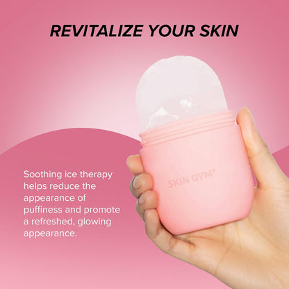 SKIN GYM Ice Roller for Face – Facial Ice Roller for Depuffing & Cooling Skin, Cold Face Roller to Minimize Pores & Soothe Skin, Reusable Cryo Ice Roller for Glowing Complexion