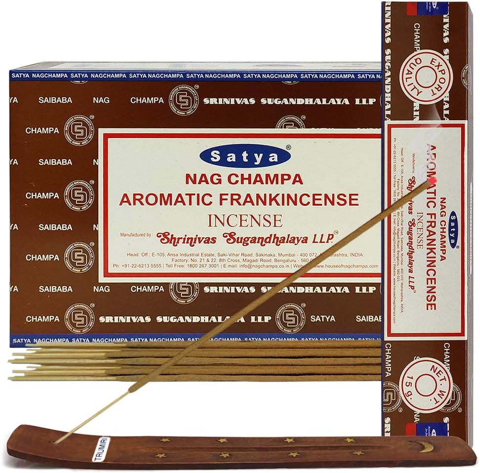 TRUMIRI Incense Stick Holder Bundle with Satya Sai Baba Nagchampa 250g Bulk Incense Sticks Nag Champa Agarbatti - Pack of 1 (Approx 250 Insence-Sticks)