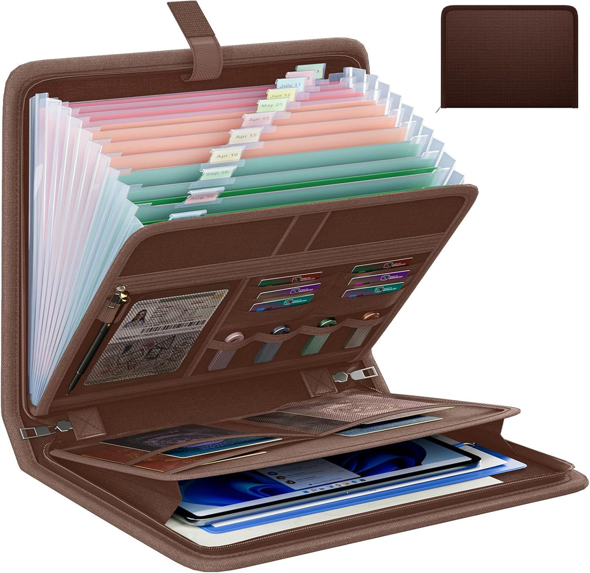 Fireproof Accordion File Organizer, Expanding File Folder with 13 Pockets