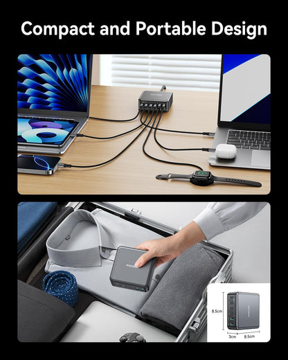 Rocoren 480W GaN 10‑Port Charging Station, PD 100W Fast USB‑C Charger Hub
