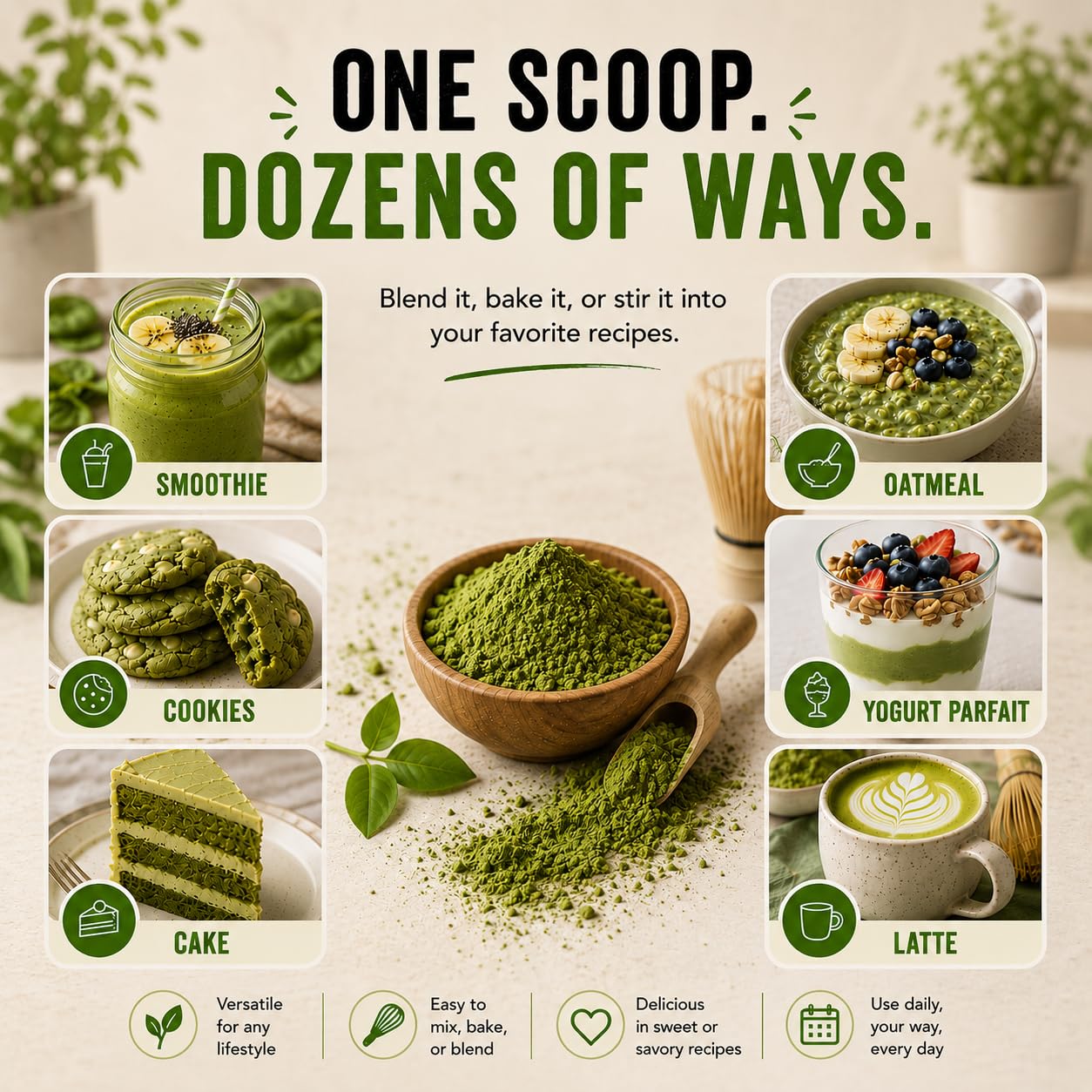 Lakanto Sugar Free Matcha Latte - Green Tea Powder with Shelf Stable Probiotics and Fiber, Sugar Free, Monk Fruit Sweetener, Keto Diet Friendly, Vegan, Detox, Destress, Antioxidants, Authentic (10 Oz)
