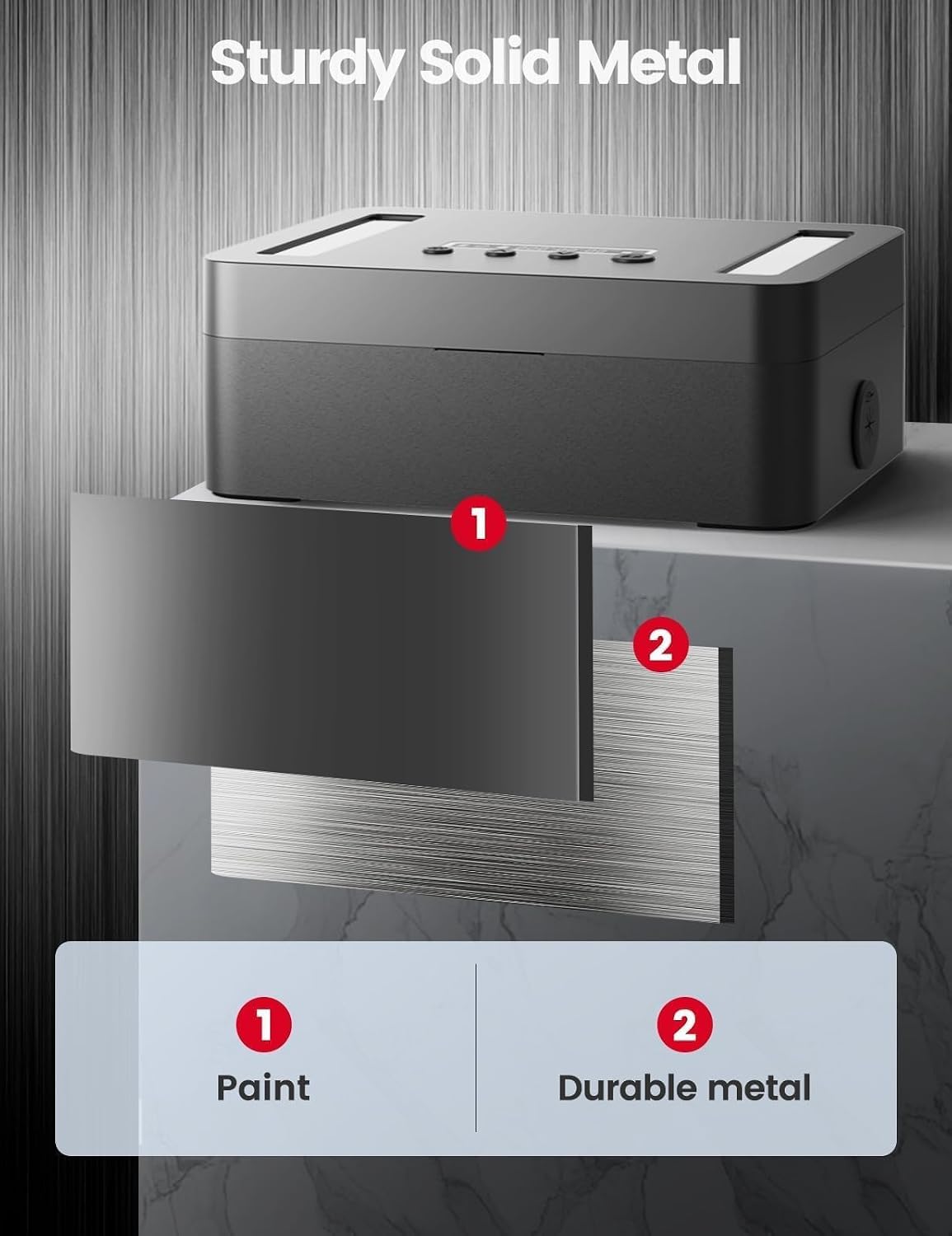 Vaydeer Metal Time Lock Box, Phone Lock Box with Timer for Focus & Wellness