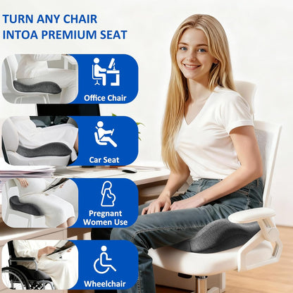 Seat Cushion,Lumbar Support Pillow for Office Chair, Cooling Mesh Office Chair Cushions for Sciatica,Tailbone &Back Pain Relief,Ergonomic Memory Foam Back Support Pillow for Desk,Gaming Car Chair