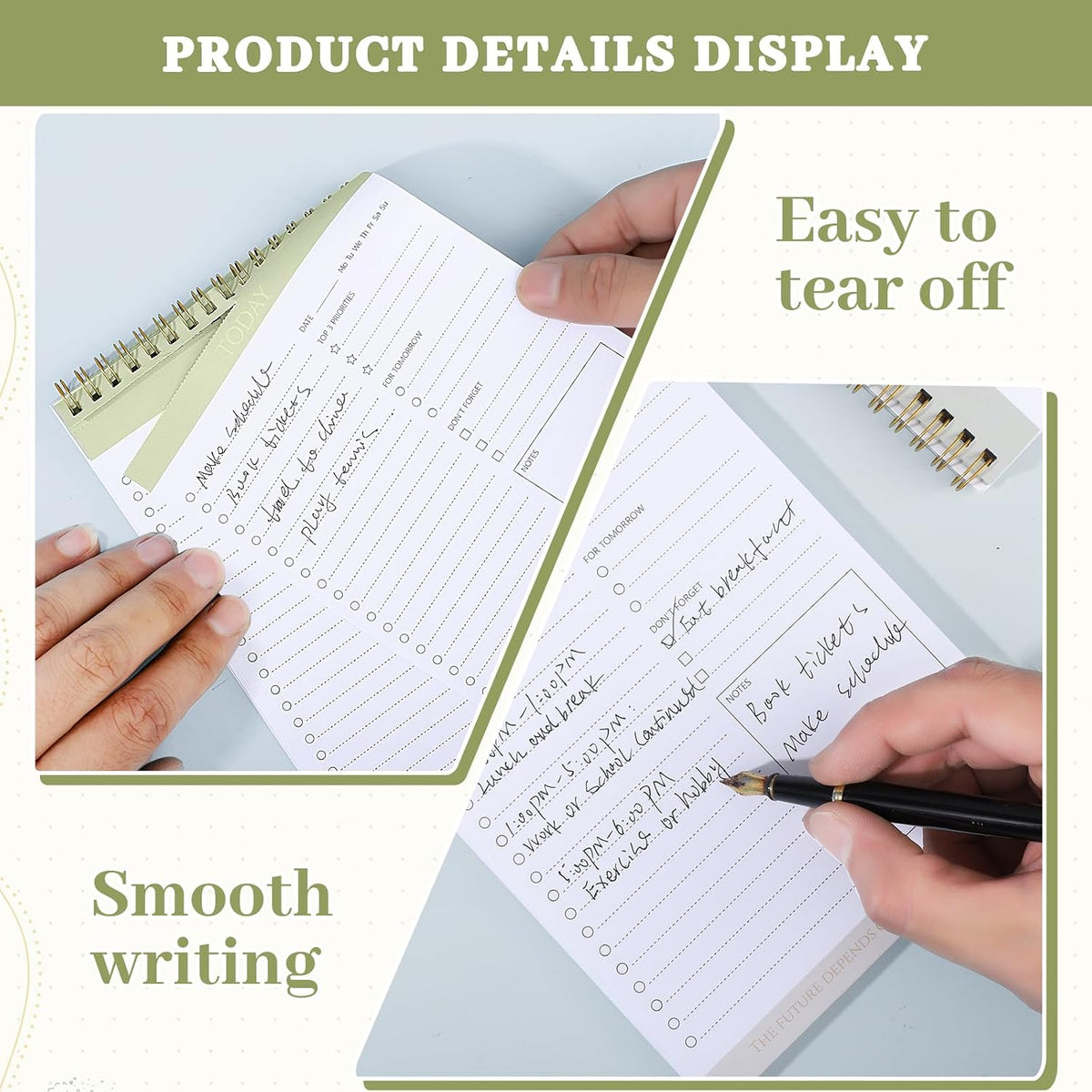 Thboxes 2 Pack To Do List Notepad, A5 Undated Daily Planner Task Checklist