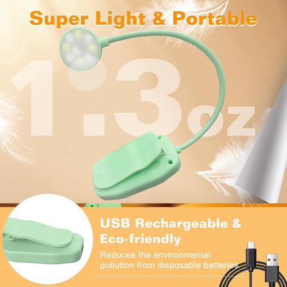KTEBO 2 Pack Rechargeable Book Light Clip-On Reading Light for Books in Bed | 9 eye-friendly modes from 3 color temperatures and 3 brightness, USB-C up to 30 hrs - Black & Black