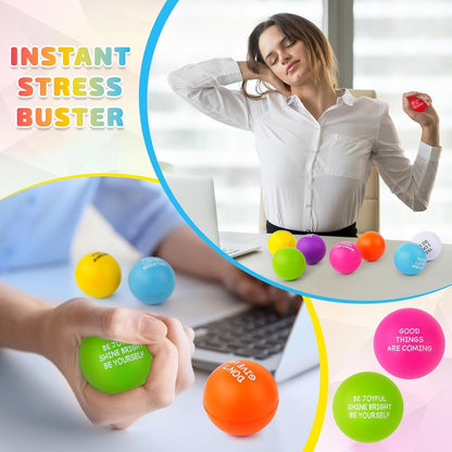 SHQDD Stress Balls for Adults, 8PCS Foam Stress Relief Toys for Kids & Adults, Bulk Squeeze Balls for Office Relief Employee Appreciation, Classroom Prizes, Student Gifts, Perfect Party Favors