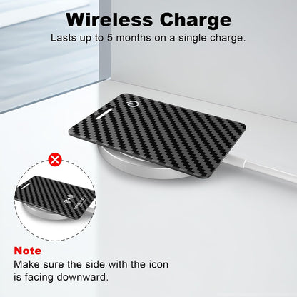 Wallet Tracker Card, Rechargeable, Works with Apple Find My