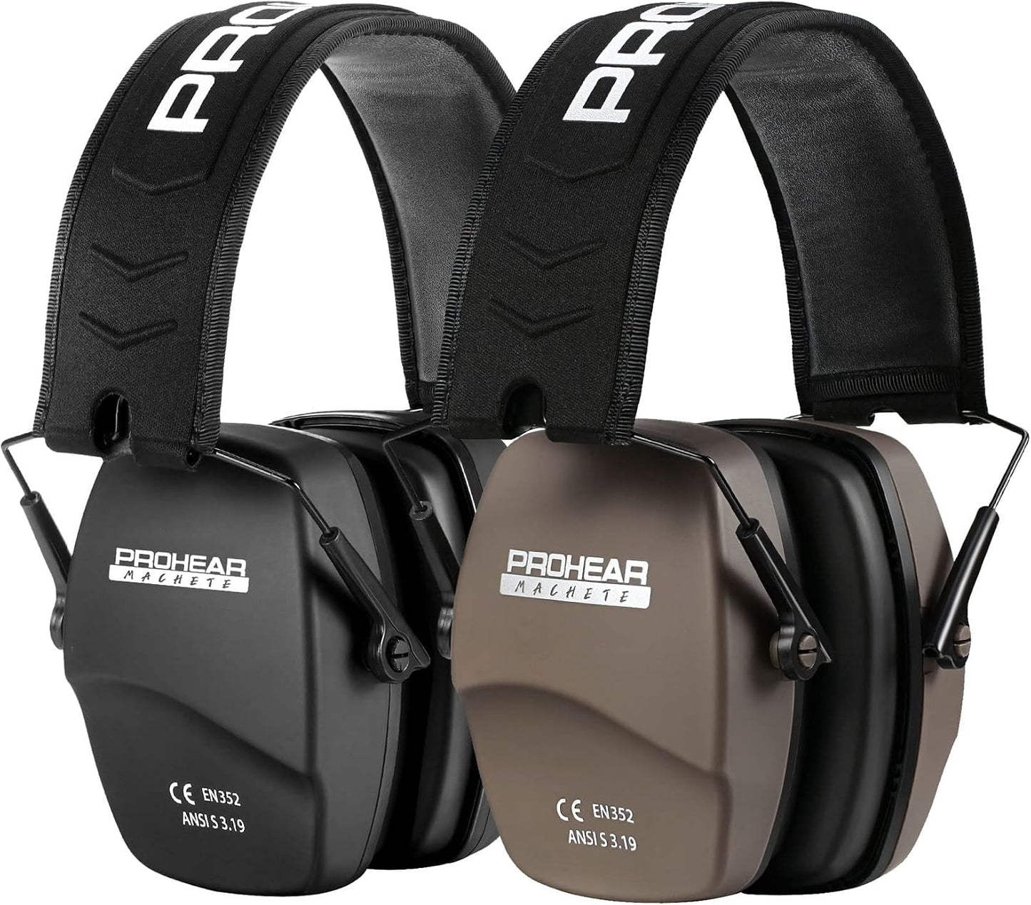 PROHEAR 016 Shooting Ear Protection Earmuffs 2 Pack, NRR 26dB for Gun Range, Hunting -Black and Green