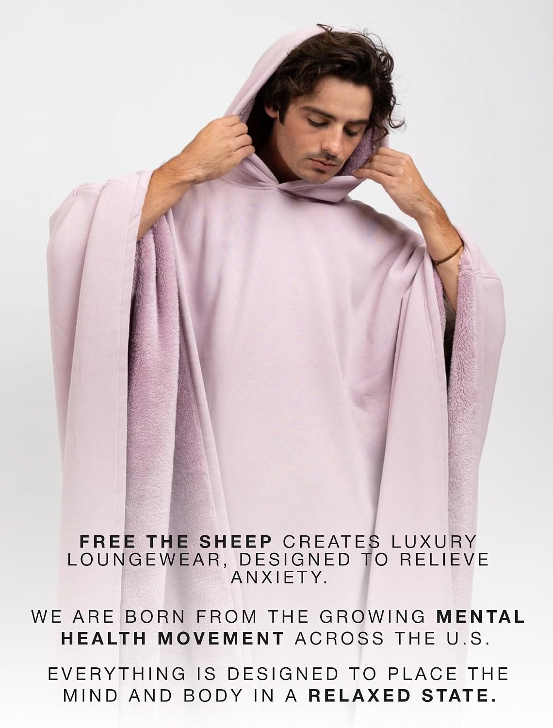 FREE THE SHEEP Eden Hoodie – Oversized Weighted Hoodie Cloak with Ultra-Soft Faux Fur Liner