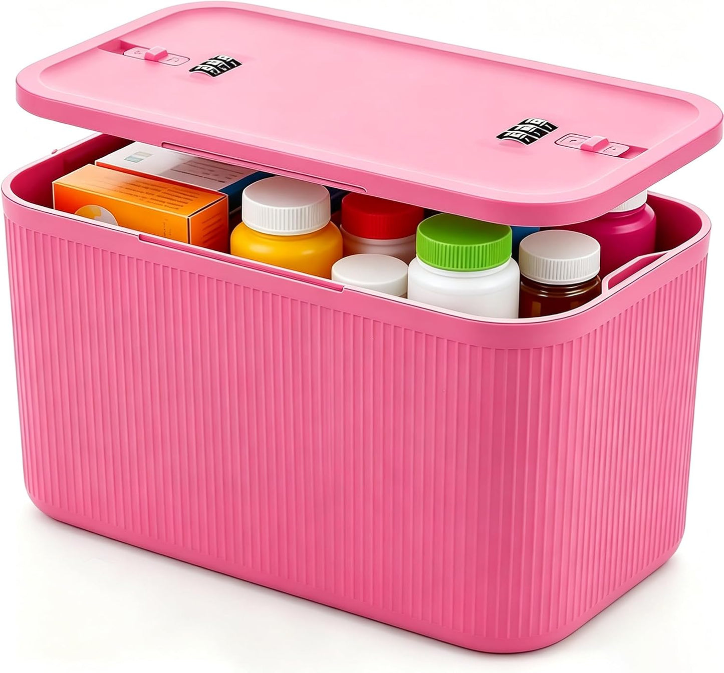 Medication Lock Box,Small Lockable Storage Box with Combination Code for Phone,Medicine Safe,Food, Home,Refrigerator,Office,Personal Items,Travel,Gift