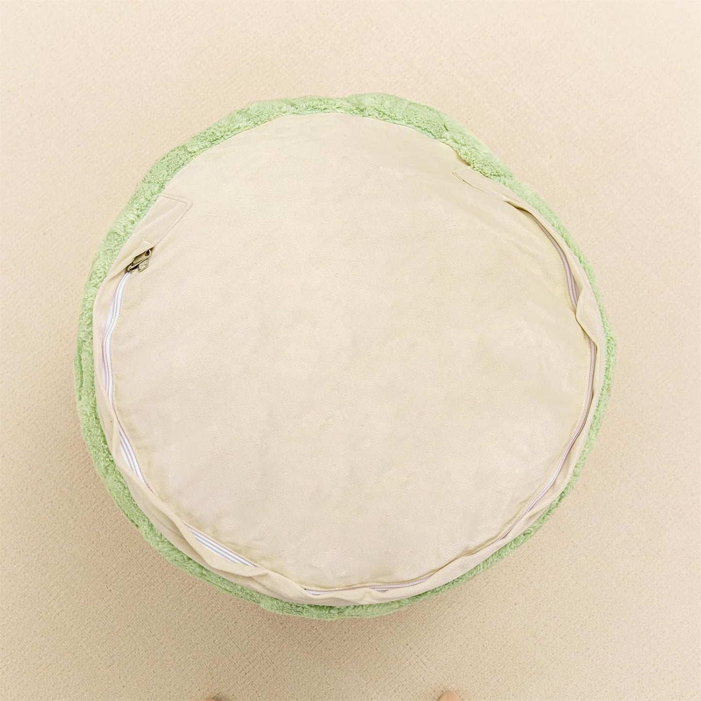 Round Pouf Ottoman 20 x 20 x 14 Inches Boho Poof Home Decor Floor Pouffe Ottoman Foot Rest for Couch Sofa Bean Bag Chairs Living Room Bedroom (Green)