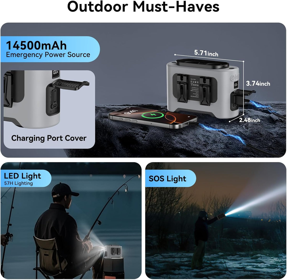 14500mAh Portable Waist Fan, Shirt Belt Clip on Fan Full Body Cooling