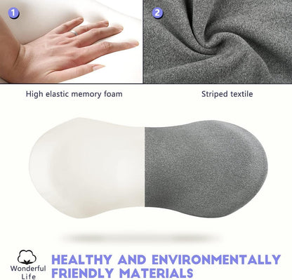 kasney Lumbar Support Pillow, Back Pillow for Low Back Pain Relief, Ergonomic Streamline Car Seat, Office Chair, Recliner and Bed (Gray)