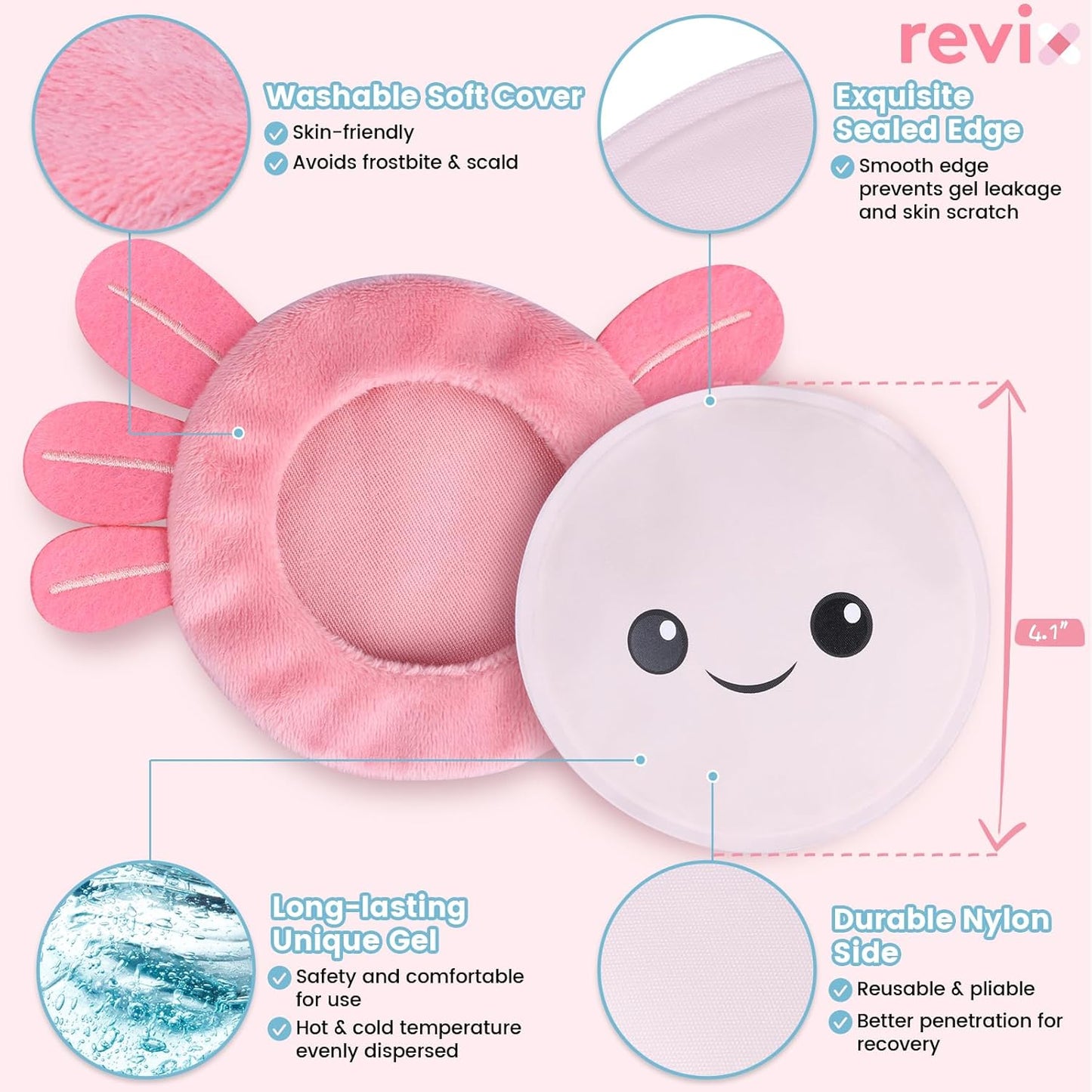 REVIX Kids Ice Packs - Reusable Gel Cold Packs for Toddlers and Babies