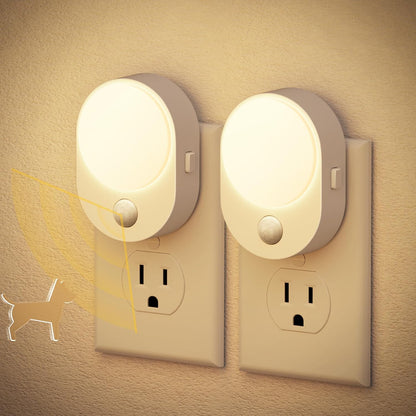 JandCase Night Light, Modern Night Lights Plug into Wall,2 Pack Dusk to Dawn Sensor Nightlight, Amber Brightness Adjustable Nightlight for Kids Bathroom Hallway Kitchen Bedroom Decor