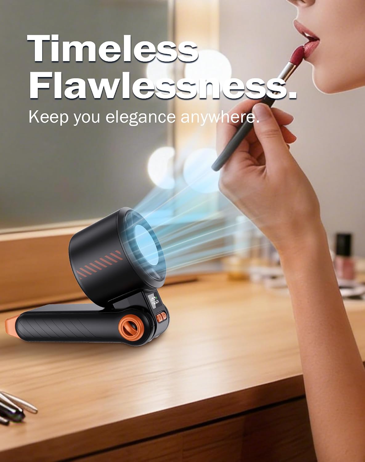 Portable Handheld Fan with Semiconductor Ice Cooling, [Instant Ice Relief], 4000mAh Rechargeable Mini Personal Fan, 5 Speeds, Quiet USB Travel Fan for Outdoor, Commuting, Summer Heat