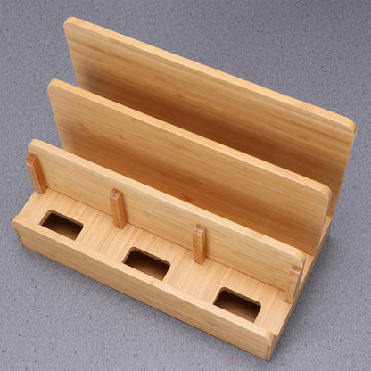 Xmas Bamboo Charging Docking Organizer with Phone Holder for Devices
