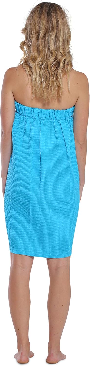 Turquaz Lightweight Knee Length Waffle Robes For Women Spa Bath Waffle
