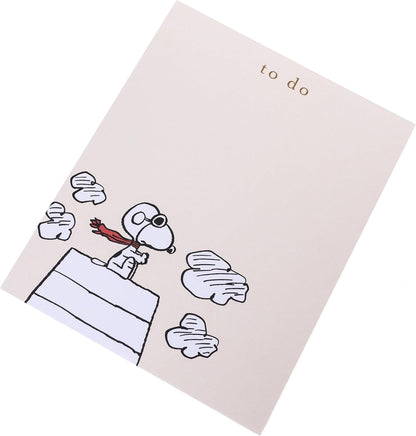 Graphique Peanuts Scallop List Pad, Cute Memo Notepad for To Do Lists and Daily Notes, 80 Perforated Sheets, Luxe Sketch Paper, Slim Desk Pad for Office, Home, School, Daily Planning