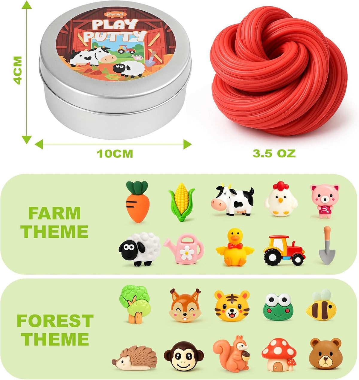 2 Pack Therapy Putty for Kids – Farm & Forest Theme Sensory Putty with Medium and Soft Resistance, Occupational Therapy Putty for Hand Exercises, Fine Motor Skills, Autism Sensory Play