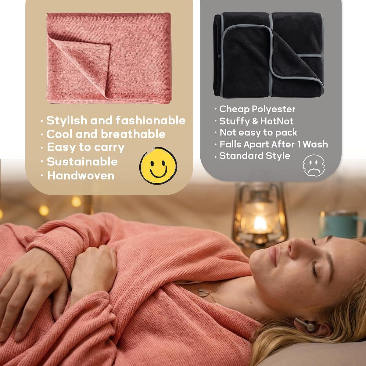 Travel Blanket Airplane - Ultra Soft & Lightweight Knit Design