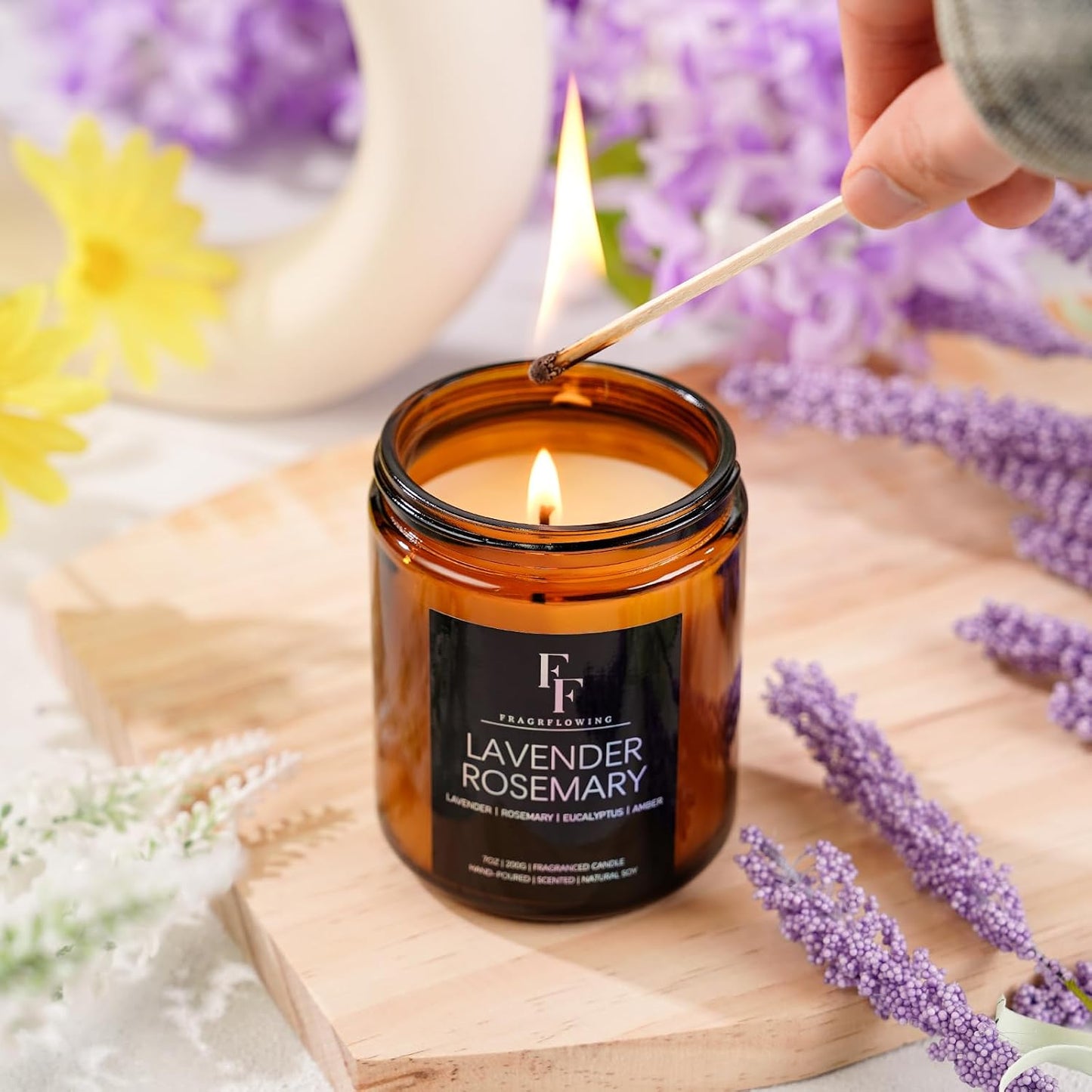 Scented Candles for Home Scented Aromatherapy Candles, 4 Pack 28 Oz Soy Wax Candle Gift Set Valentine's Day Gift for Women Men (Lavender/Vanilla//Sandalwood Rose/Moroccan Amber)