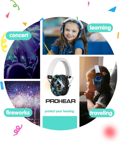 PROHEAR 032 Kids Ear Protection – Ear Muffs for Noise Reduction, 25NRR Noise Cancelling Headphones for Kids,Toddlers, Autism, Sensory Use, Hearing Protection – Orange
