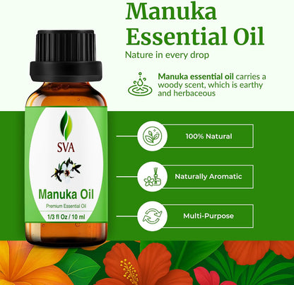 SVA Lavender Essential Oil 4 Fl Oz – for Diffuser, Skin & Hair Care – Ideal for Massage & DIY Blends – with Dropper
