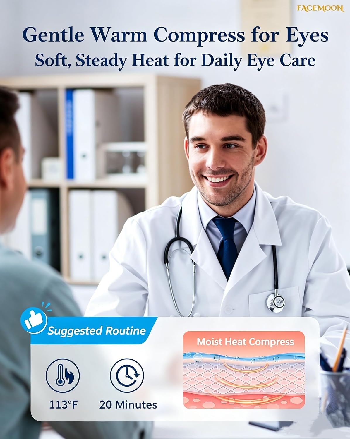 Heated Eye Mask for Dry Eyes, Silk Cordless Moist Warm Eye Compress, FSA Eligible HSA, Rechargeable & Washable, Soothing Relief for Migraine & Tired Eyes, Ideal for Home, Bedtime & Travel, Gray