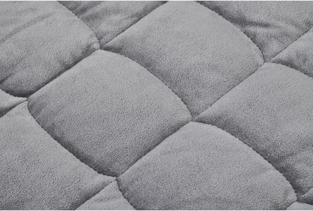 TONGDADA Weighted Lap Blanket 7lbs for Adult,Perfect for Relaxation, Lounging, Napping, Sleeping & Travel,Luxury Minky Weighted Body Blanket,Weighted Throw Blanket-Dark Grey Minky Dot, 29" x 24"