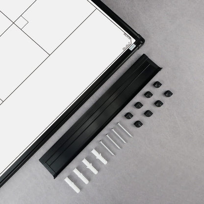 JILoffice Magnetic Dry Erase Calendar Whiteboard, 4 Month White Board Planner 36 X 24 Inch, Black Aluminum Frame Wall Mounted Board for Office Home and School