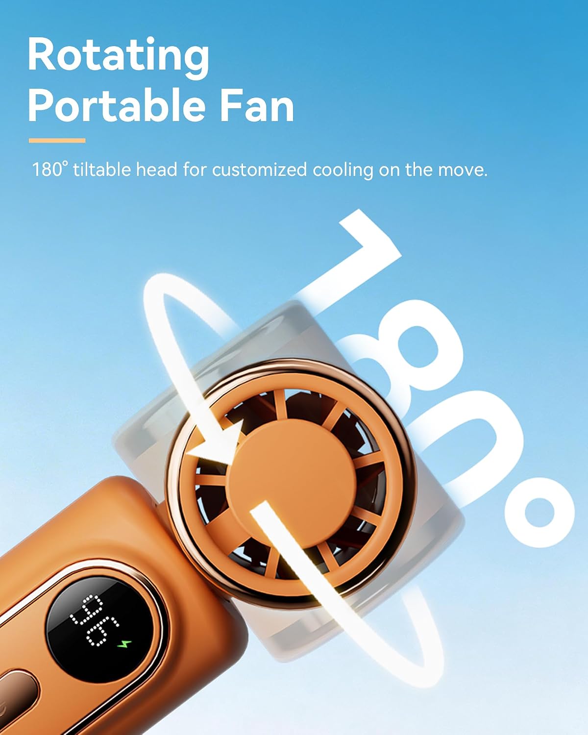 Mini Clip on Fan Handheld, 3000mAh Rechargeable Portable Fan with LED Display, 3-in-1 Personal Cooling Fan, 4 Speeds Quiet USB C Fan for Stroller Desk Travel Camping Office for Women Men Kids, Black