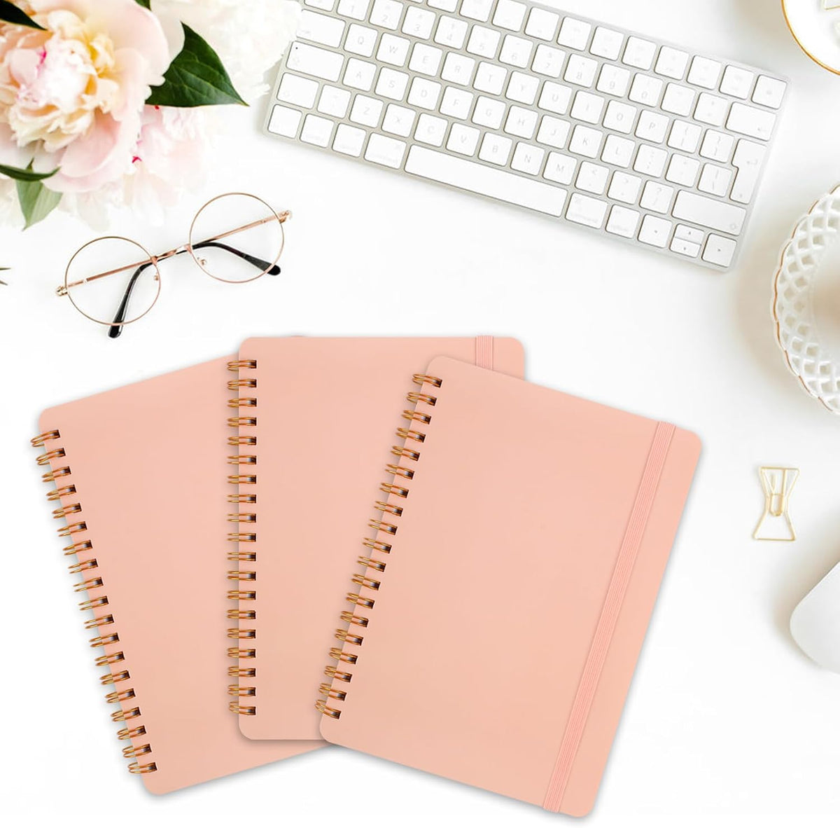 Utron 3 PCS Small Spiral Notebook 5x7, Notebooks for Note Taking, Morandi Spiral Journal Notebook, Work Notebook Small Notebooks 5x7 with Strap, Cute Notebooks for Women 70 Sheets/Note Books