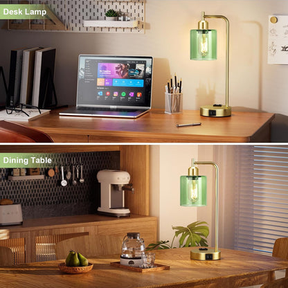 Industrial Touch Lamps for Nightstand Set of 2, 3-Way Dimmable Bedside Lamp