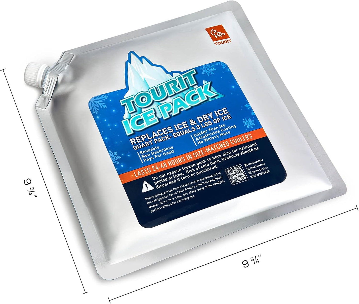 TOURIT Reusable Ice Pack for Coolers Long Lasting Cooler Ice Packs for Cooler Bag Lunch Bags/Boxes, Cooler Backpacks, Freezer Packs for Coolers