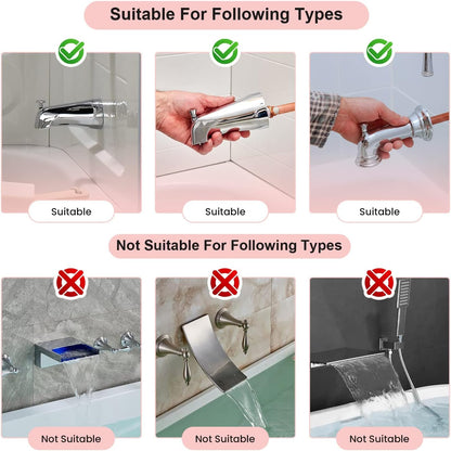 Bath Helper - Bath Tub Faucet Extender - Guides Water Directly from Faucet to Baby Bath Tub Without Excessive Water Waste and Splashing (Clear White)
