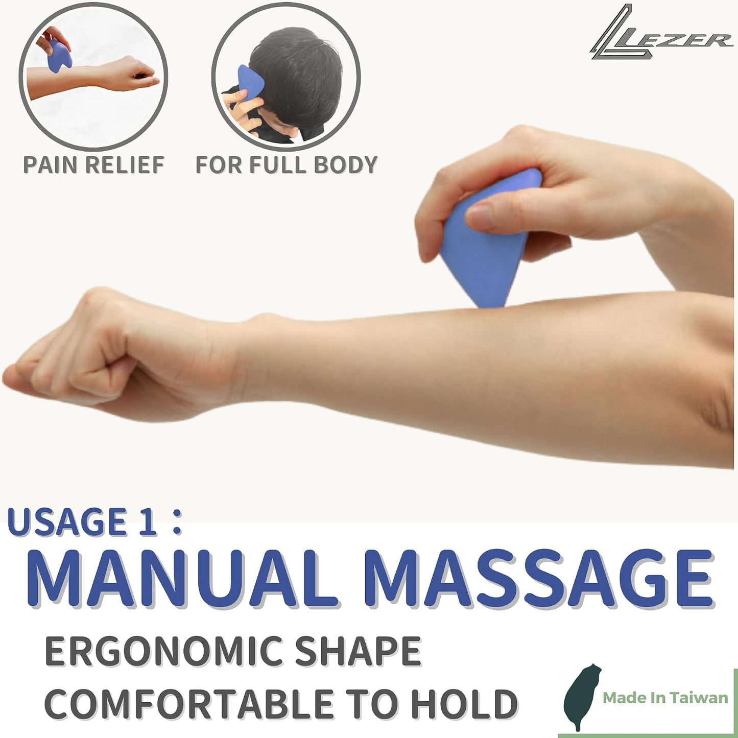 LEZER, Trigger Massage Point, Manual Massage Ball, Muscle Knots Relief Tool, Myofascial Release, Physical Therapy, Plantar Fasciitis, Set of 2 (Orange Trigger and Black Ball)